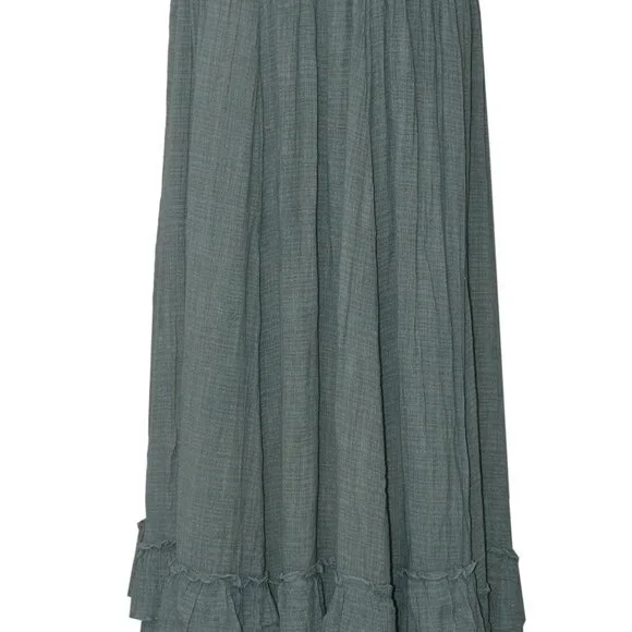 Free People FP One Brynn Maxi Skirt Smocked Tiered Ruffle Mid Rise New XS - Picture 3 of 5